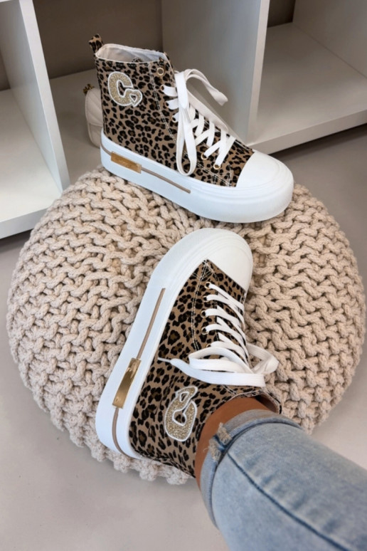 Calçados casuais com plataforma e estampa de leopardo Meloria
