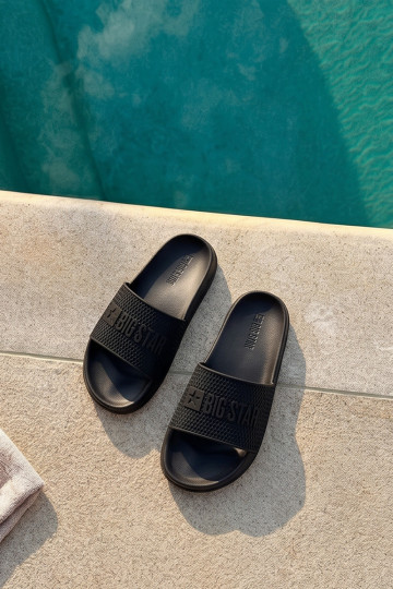 chinelas masculinas com sola leve Big Star SS174356 pretas 2