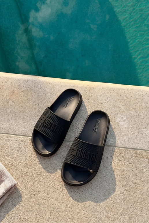 chinelas masculinas com sola leve Big Star SS174356 pretas