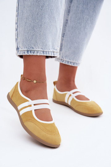Ballerinas amarelas de estilo esportivo com tiras elásticas Donatella 2