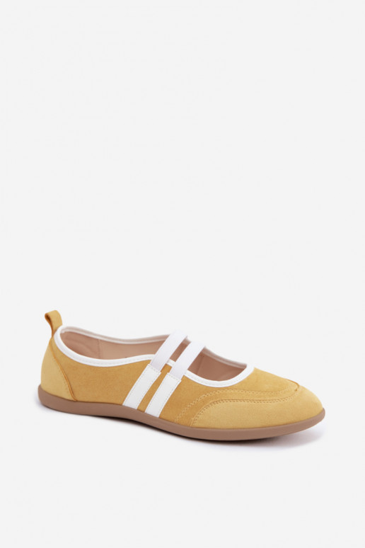Ballerinas amarelas de estilo esportivo com tiras elásticas Donatella