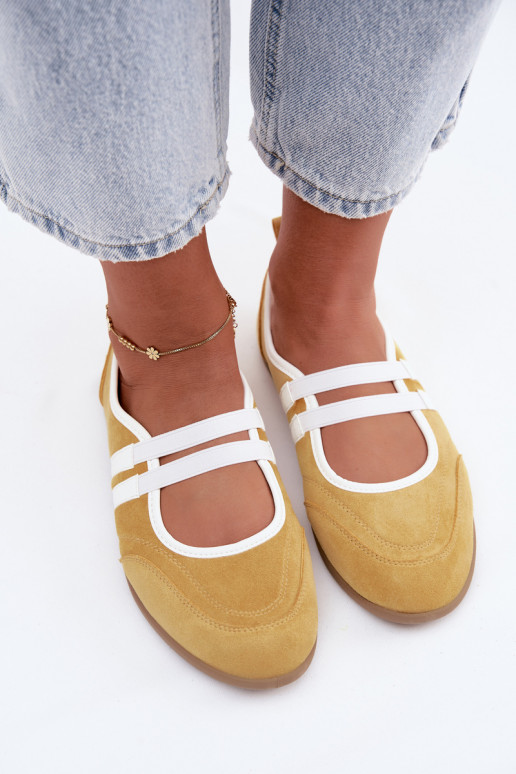 Ballerinas amarelas de estilo esportivo com tiras elásticas Donatella