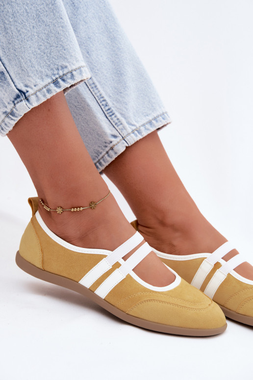 Ballerinas amarelas de estilo esportivo com tiras elásticas Donatella