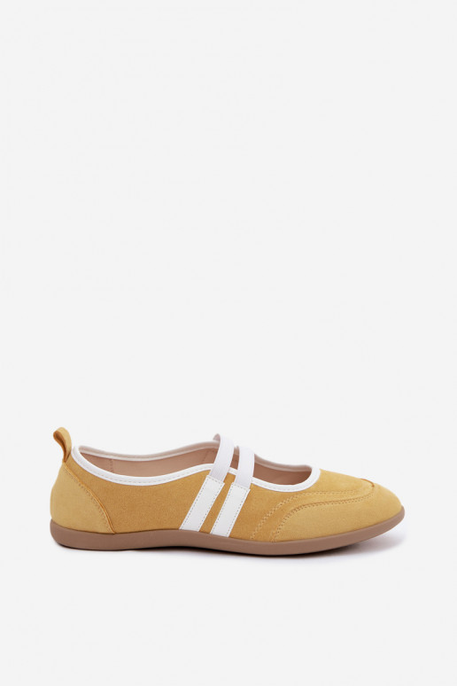 Ballerinas amarelas de estilo esportivo com tiras elásticas Donatella