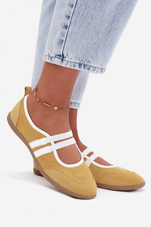 Ballerinas amarelas de estilo esportivo com tiras elásticas Donatella