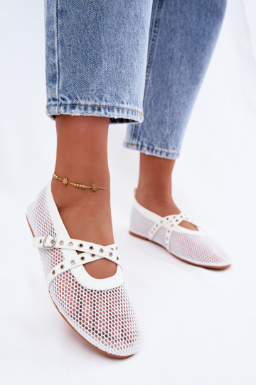 Ballerinas em malha com tiras brancas Salliroe