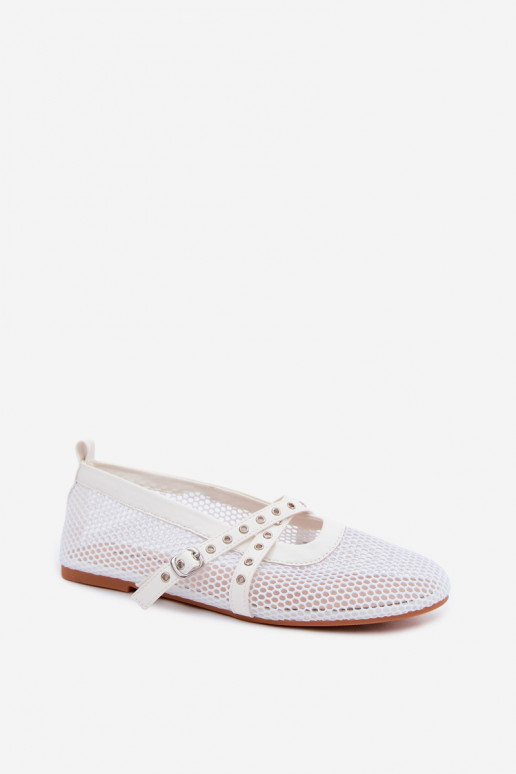 Ballerinas em malha com tiras brancas Salliroe