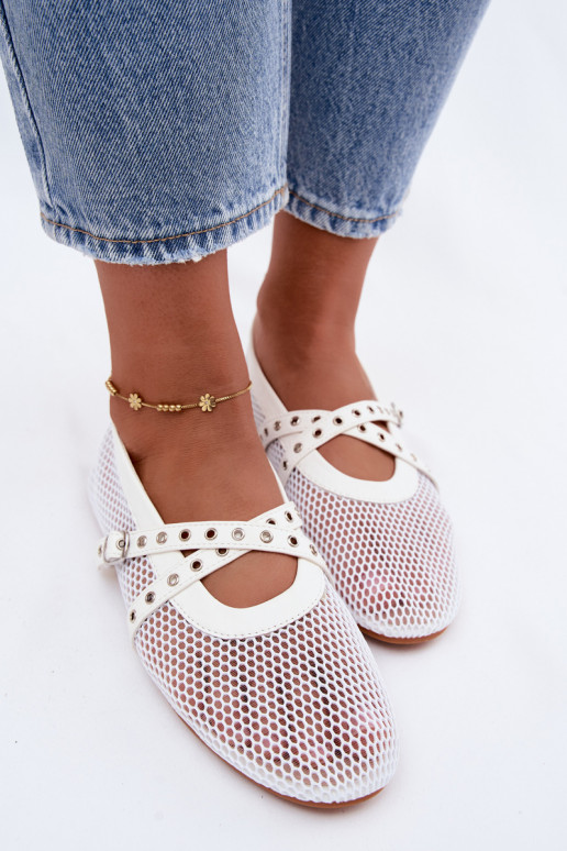 Ballerinas em malha com tiras brancas Salliroe