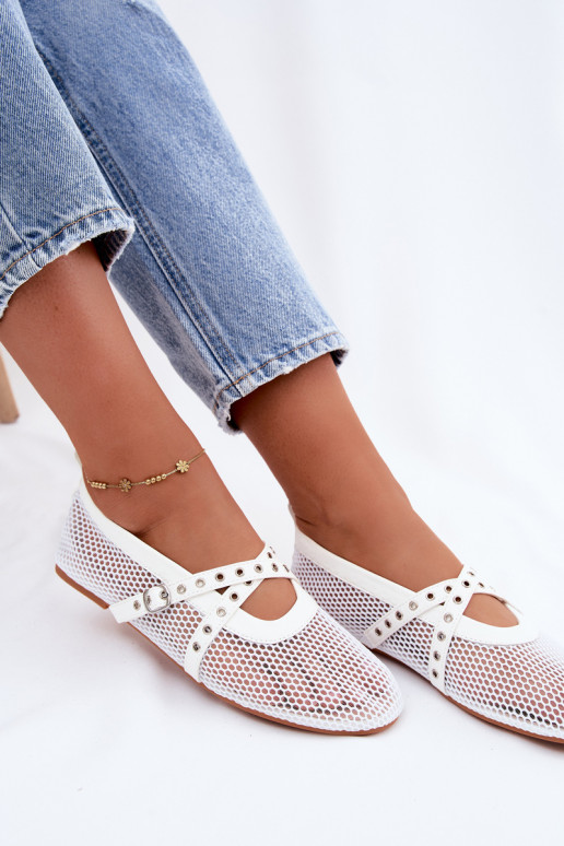 Ballerinas em malha com tiras brancas Salliroe