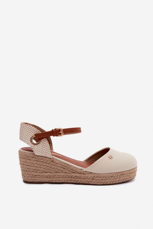 Espadrilles de cor areia com plataforma