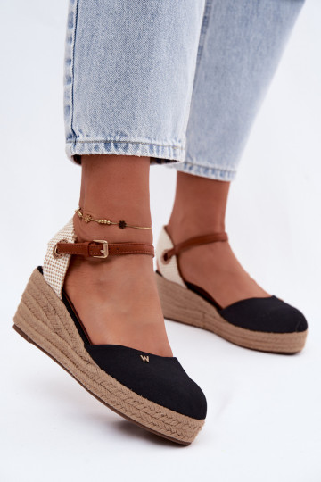 Espadrilles pretas com plataforma