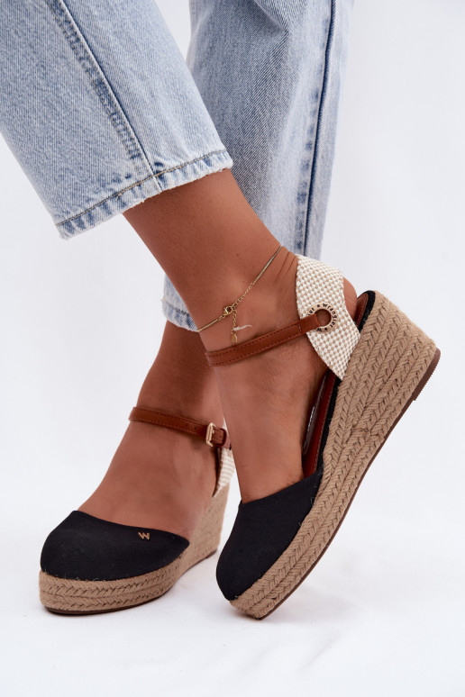 Espadrilles pretas com plataforma