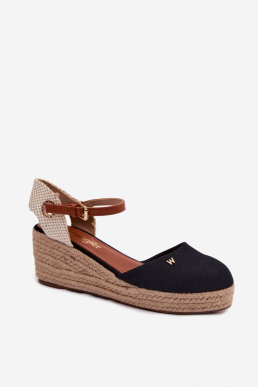 Espadrilles pretas com plataforma