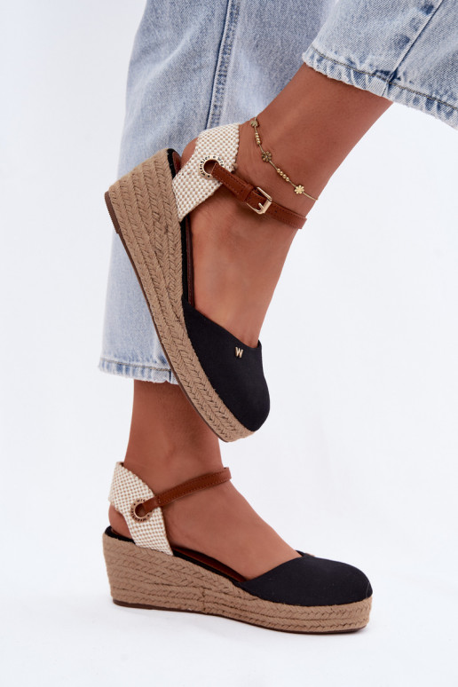 Espadrilles pretas com plataforma