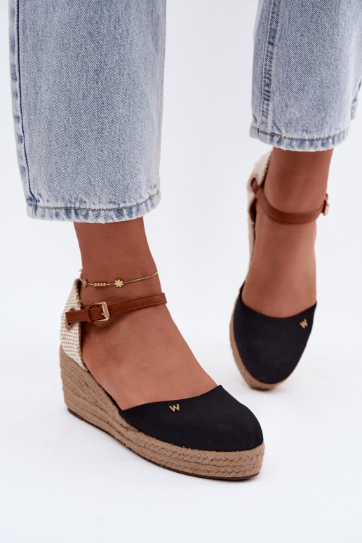 Espadrilles pretas com plataforma