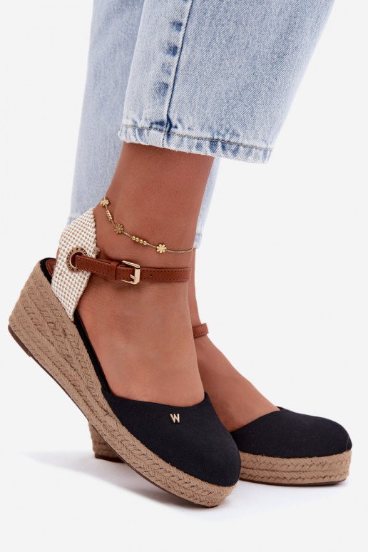 Espadrilles pretas com plataforma