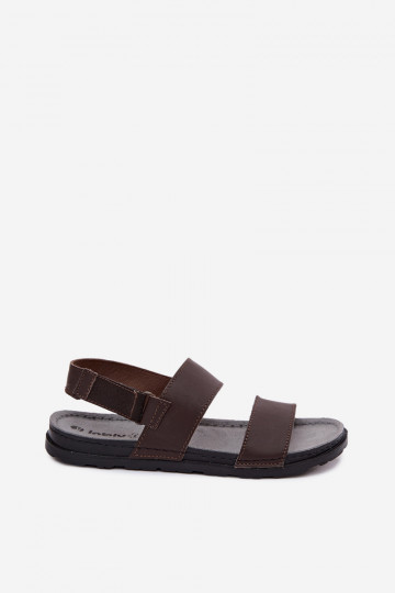 Sandálias marrons escuras masculinas INBLU 2