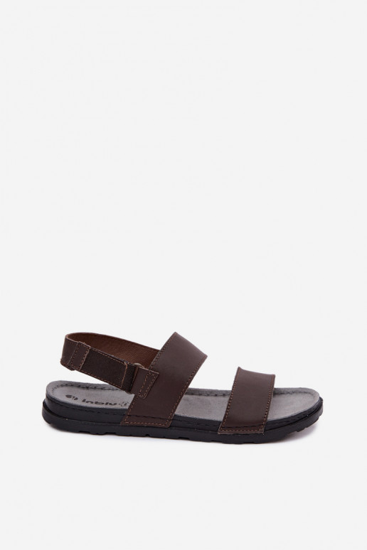 Sandálias marrons escuras masculinas INBLU