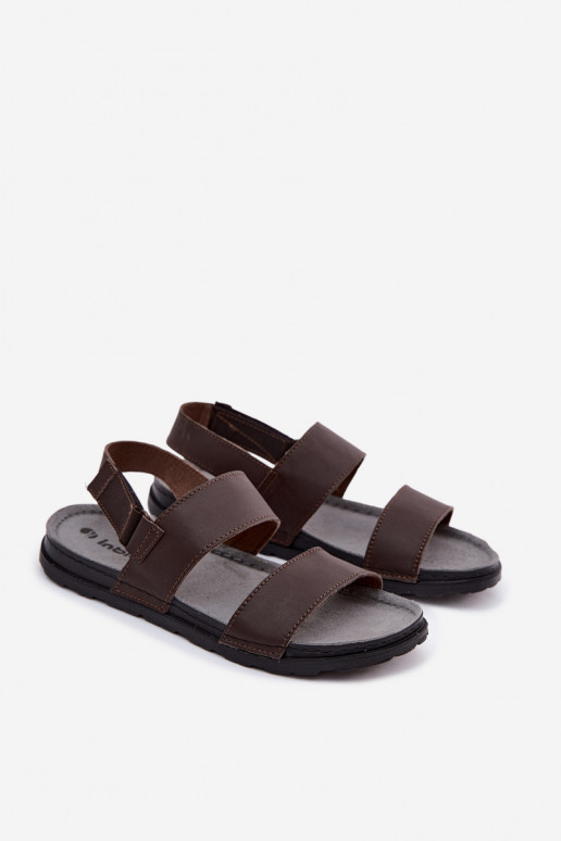 Sandálias marrons escuras masculinas INBLU