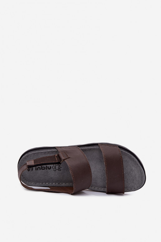 Sandálias marrons escuras masculinas INBLU