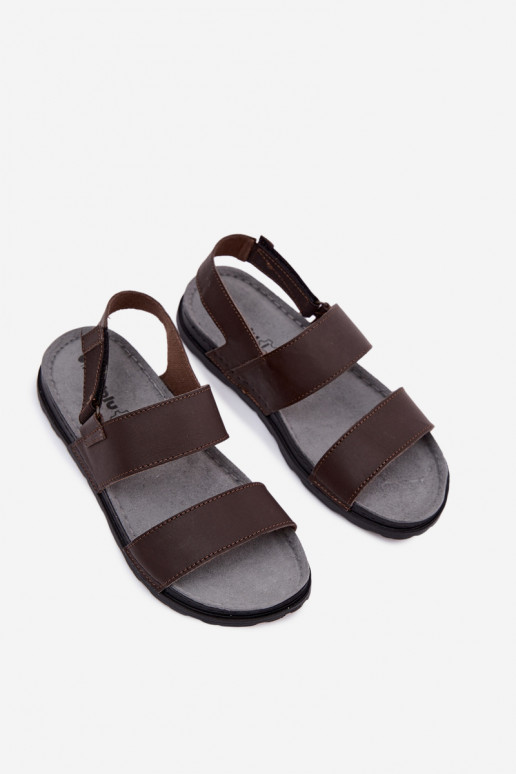 Sandálias marrons escuras masculinas INBLU