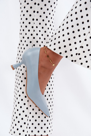 Sapatos pontudos com saltos em azul Silenta 2
