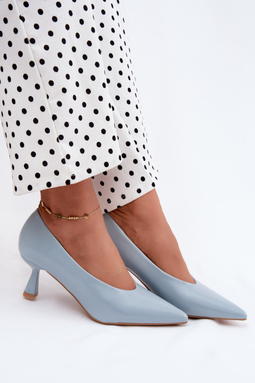 Sapatos pontudos com saltos em azul Silenta