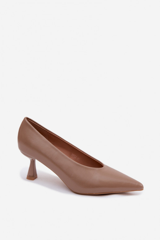 Sapatos pontudos com saltos em caqui Silenta