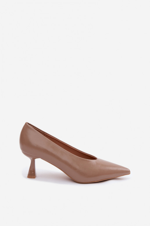 Sapatos pontudos com saltos em caqui Silenta