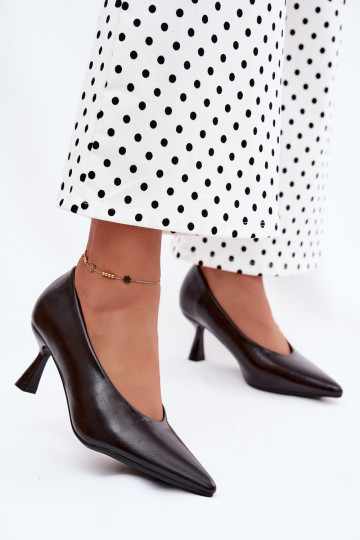 Sapatos pontudos com saltos CzekoladoĮe Silenta