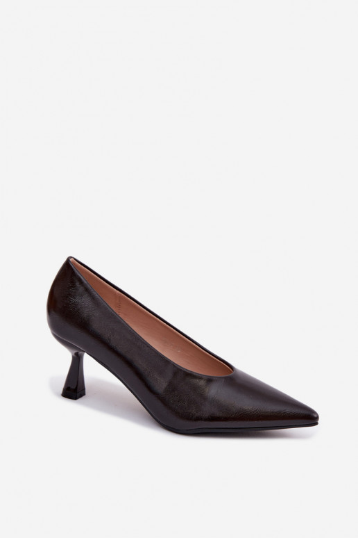 Sapatos pontudos com saltos CzekoladoĮe Silenta