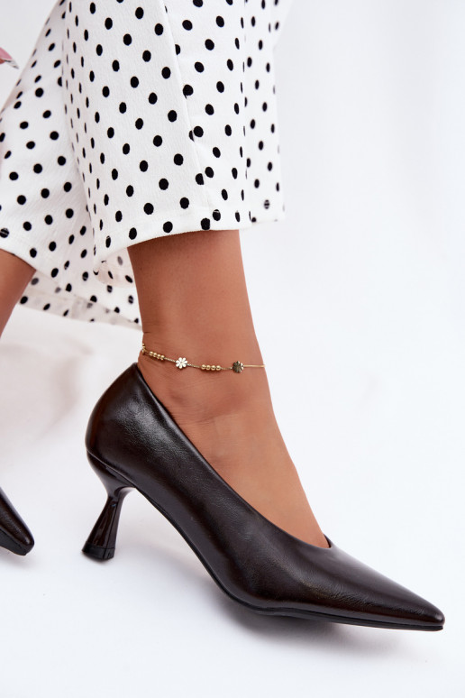 Sapatos pontudos com saltos CzekoladoĮe Silenta