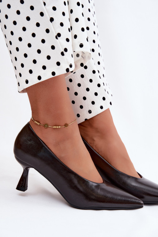 Sapatos pontudos com saltos CzekoladoĮe Silenta