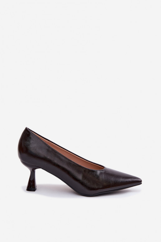 Sapatos pontudos com saltos CzekoladoĮe Silenta