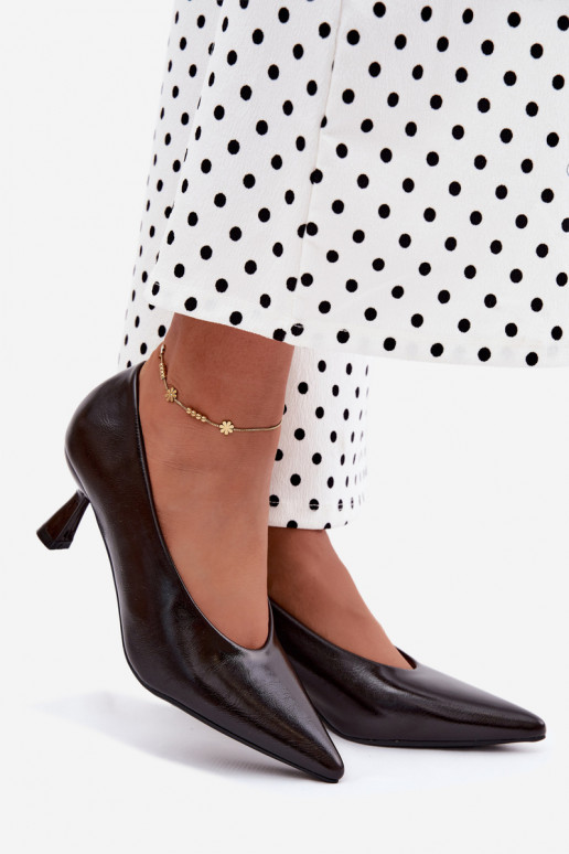 Sapatos pontudos com saltos CzekoladoĮe Silenta