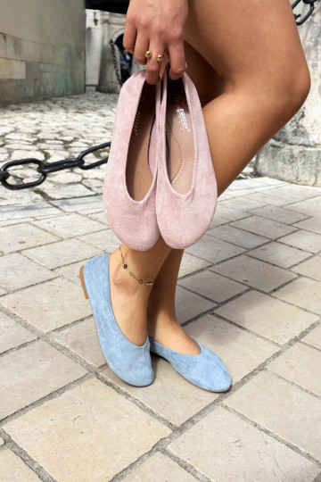 Bailarinas em camurça sintética rosa Camdena
