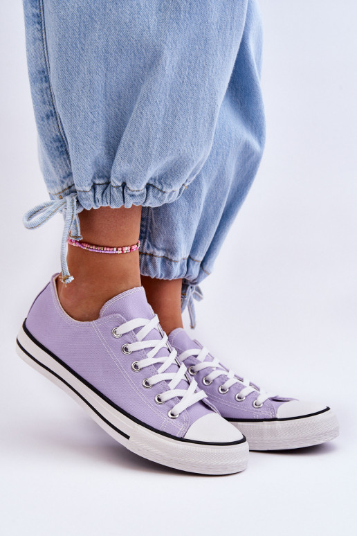 Ténis clássicos baixos femininos em roxo Vegas