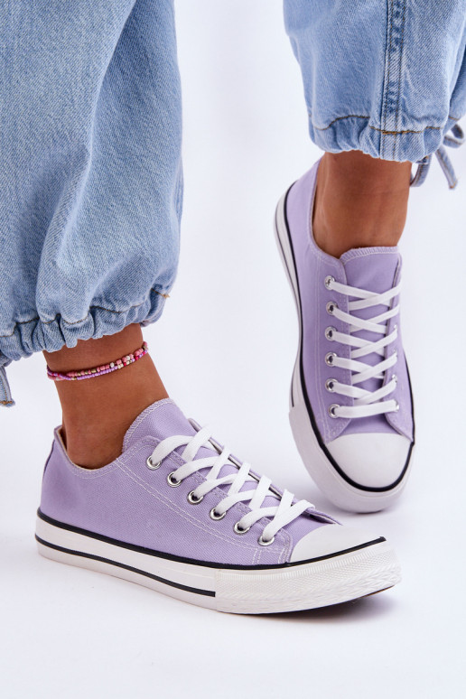 Ténis clássicos baixos femininos em roxo Vegas