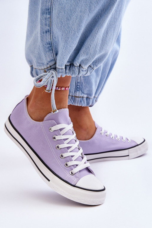Ténis clássicos baixos femininos em roxo Vegas