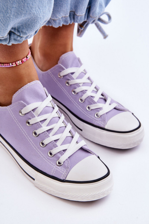 Ténis clássicos baixos femininos em roxo Vegas