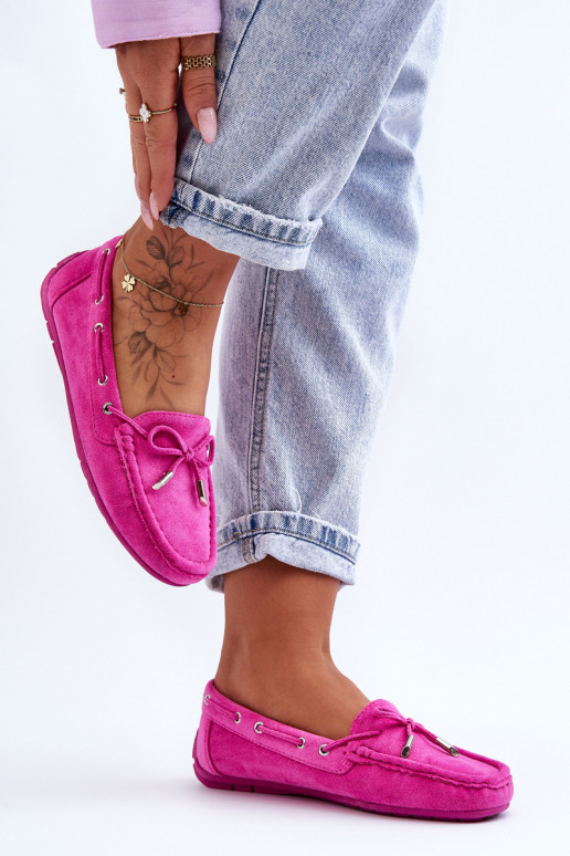 Mocassins elegantes rosas em camurça Si Passione