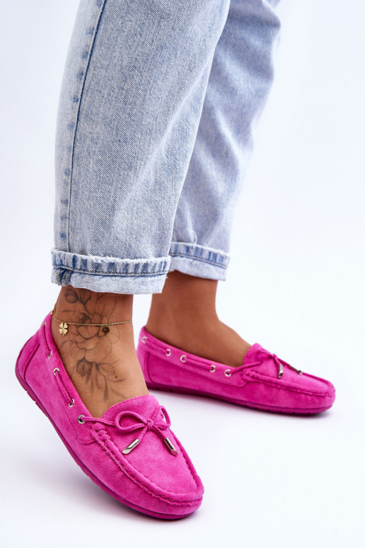 Mocassins elegantes rosas em camurça Si Passione
