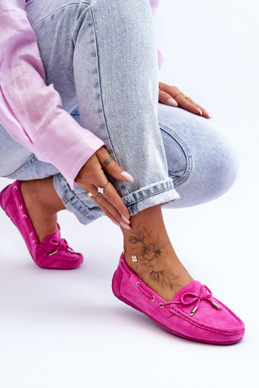 Mocassins elegantes rosas em camurça Si Passione