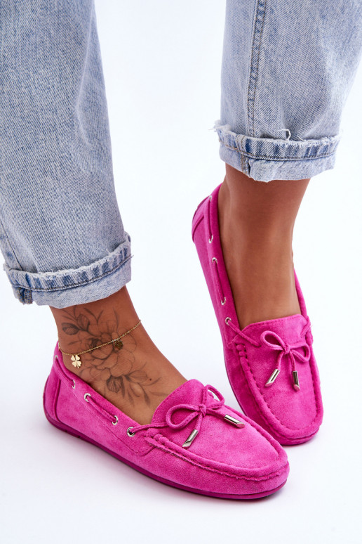 Mocassins elegantes rosas em camurça Si Passione