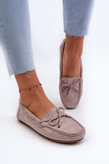 Mocassins elegantes roxos em camurça Si Passione