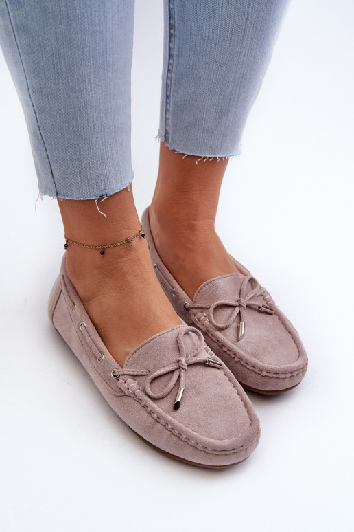 Mocassins elegantes roxos em camurça Si Passione