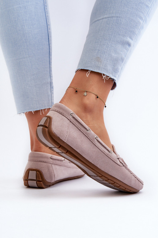Mocassins elegantes roxos em camurça Si Passione