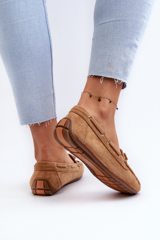 Mocassins elegantes castanhos em camurça Si Passione