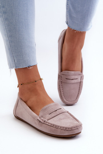 Mocassins elegantes roxos em camurça Lenvie