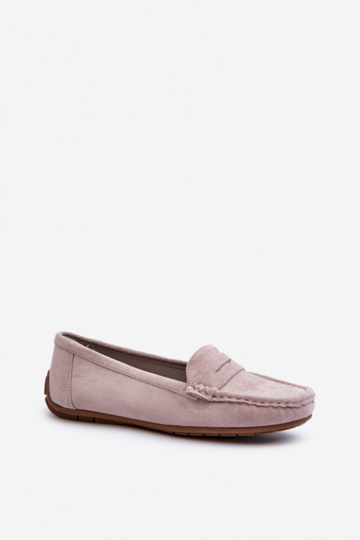 Mocassins elegantes roxos em camurça Lenvie